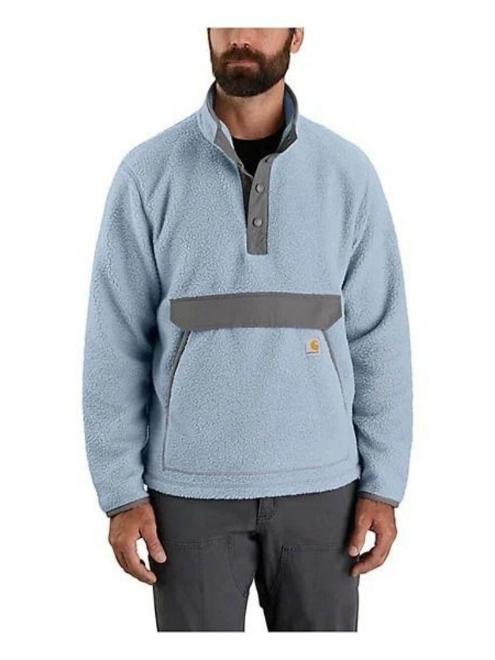 Carhartt  Men's Relaxed Fit Fleece 1/4 Snap Pullover  Neptune Blue Men Sizes NWT